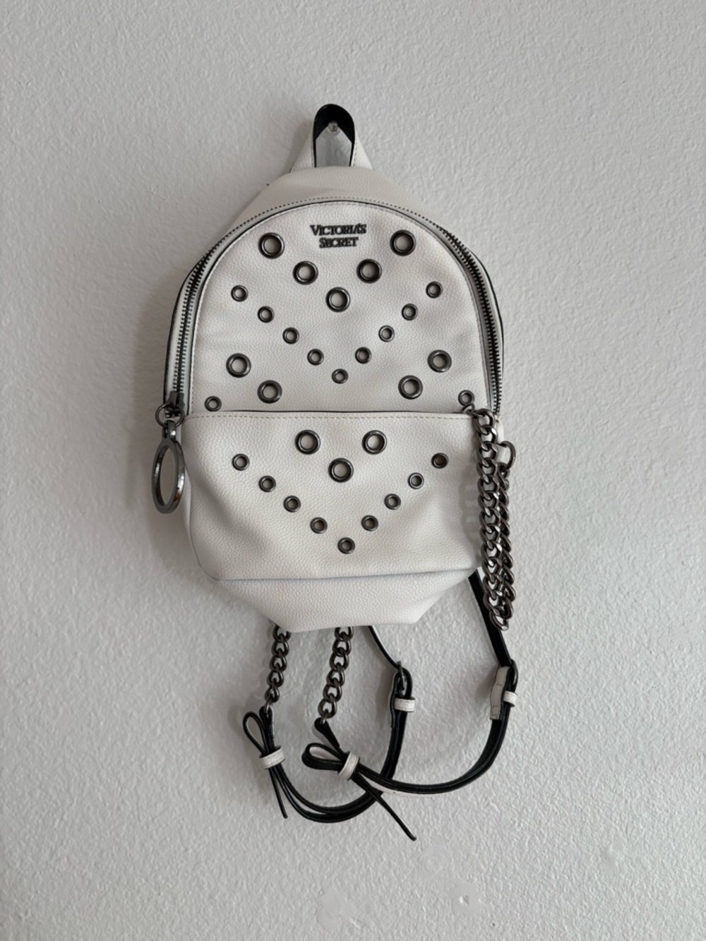 Victoria's Secret Grommet White Small City Backpack NWOT